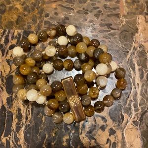 Isaac Mizrahi stretch bracelet with multi stone colors in brown